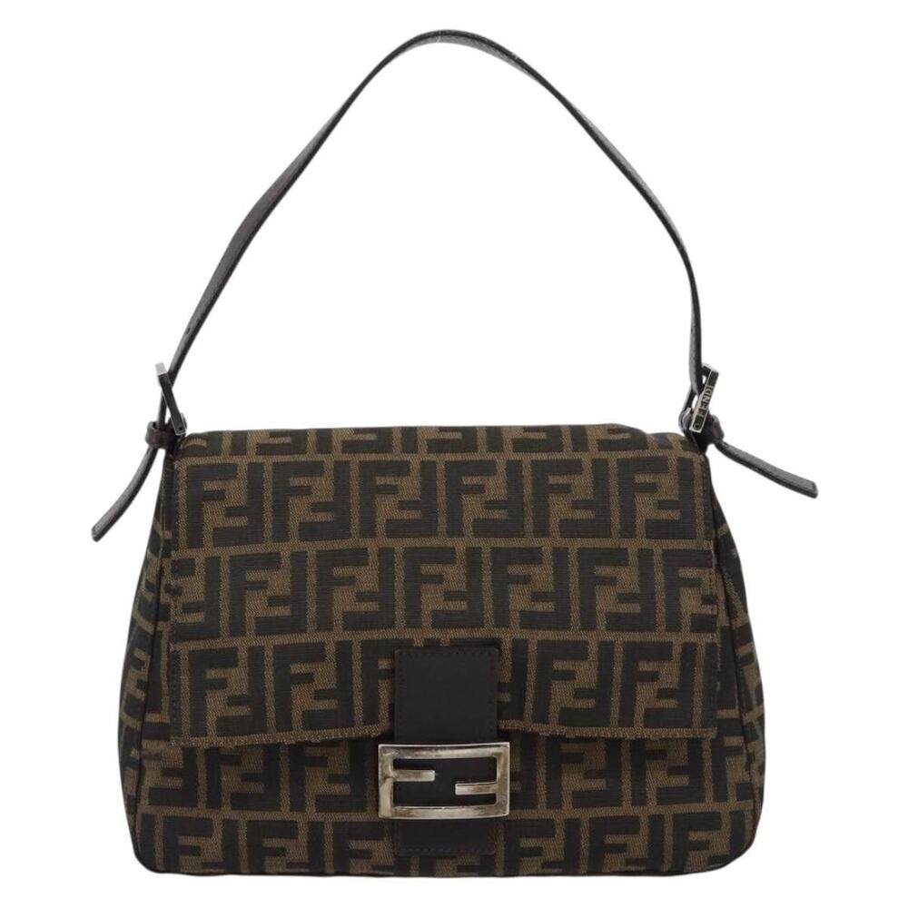 Fendi Zucca Mamma Baguette Shoulder Bag Black